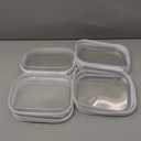 Sanwuta 6 Pcs Clear Hard Zipper Case Hard Plastic Zipper Pouches Makeup Bag Pencil Pouches Transparent Cases for Snacks Plastic Storage Organizer Box for Travel(Clear,7.87 x 5.9 x 2 Inch)