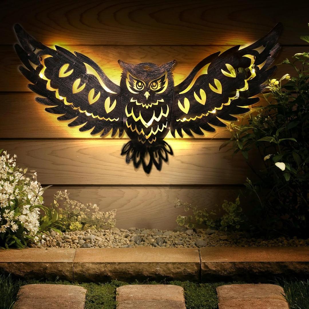 Mothers Day Gifts for Women Solar Metal Wall Art Decor Lights Owl Hanging Outdoor Solar Garden Decor Lights Porch Patio Yard Decorative Warm Gifts for Women Mom (Large 16.9inch) Mothers Day Gifts for Women Solar Metal Wall Art Decor Lights Owl Hanging Outdoor Solar Garden Decor Lights Porch Patio Yard Decorative Warm Gifts for Women Mom (Large 16.9inch)