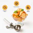 Portion Scoop - Disher, Cookie Scoop, Food Scoop - Portion Control - 18/8 Stainless Steel, White Handle (#6 / 5oz)