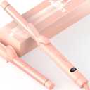 Automatic Rotating Curling Iron by BeKind Waves, 1 Inch Rotating Wand for Beach Waves, Tourmaline Ceramic, Fast Heat-up, Multiple Temps, Long-Lasting Curls, Dual Voltage (Peach)
