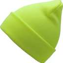 Unisex Knit Soft Warm Cuffed Beanie Hat Winter Camo Hats for Men Women (Neon Yellow)