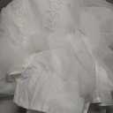 Abaowedding Women's Wedding Dress for Bride Lace Applique Evening Dress V Neck Straps Ball Gowns White US 12