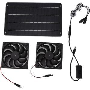 VINGVO Solar Fan, Solar Heater For Chicken Coop 20W Greenhouse Heater Solar Powered Solar Powered Exhaust Fan For Outside Chicken Coops, Greenhouses, Sheds