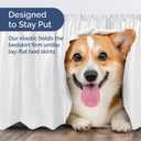 Wrap Around Dust Ruffle Bed Skirt - White - for Full Size Beds with 21 Inch Drop - Easy Fit Elastic Strap - Adjustable Pleated Bedskirt w/Brushed Fabric - Wrinkle Free - for Women, Men, Kids & Teens