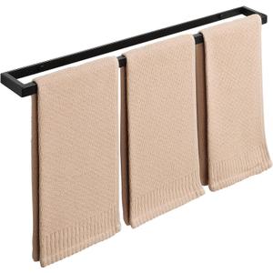 Alise Bath Towel Bars,24 Inch Towel Holder Towel Racks for Bathroom and Lavatory,SUS304 Stainless Steel Hand Towel Hanger Rail Wall Mount,Matte Black GJF060-B