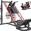 Dripex Leg Press Hack Squat Machine Combo for Home Gym, Professional Adjustable Leg Press Machine for Full Lower Body Workout, Upgraded Leg Press with Transport Wheels, Weight Plates Not Included