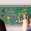 2 x BeYumi Music Notes Border Decor - 108Pcs Back to School Music Notes Bulletin Board Set Music Makes The World Brighter Cutouts Piano Border Trim Preschool Classroom Chalkboard Wall Decoration Supplies