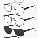 BLS Businessman Rectangular Reading Glasses - Professional Durable Readers - Blue-Light Blocking Lenses, +2.25