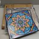 Cinnvoice Outdoor Side Table 2-tier Small Patio End Table, Mandala, 19.09 x 16.73 x 1.77 inches