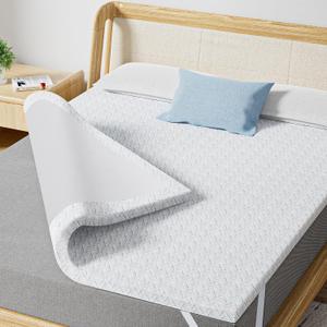 2 Inch Queen Mattress Topper, Premium Soft Cooling Sleep Gel Memory Foam, Non-Slip Design with Removable & Washable Cover