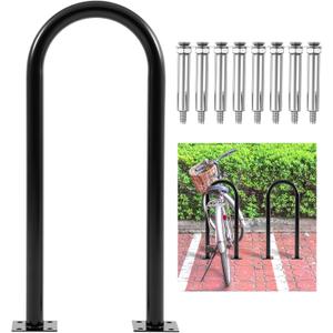 2-3 Bike Capacity U Bike Rack Commercial Bicycle Rack 33" L Heavy Duty Galvanized Steel Bicycle Organizer Ground Parking Stand for Outdoor Garages Streets Yards Parks Schools Sidewalks