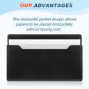 Feifeiya 2 Pcs Magnetic File Folder Wall Hanging Holder Large Pocket Paper Magazine Mail Organizer for Refrigerator Classroom Locker Whiteboard(Horizontal,Black Color,13.8 x 8.3 Inches)