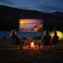 TOWOND Projector Screen with Stand, 84 inch Outdoor Projector Screen Portable Indoor Projection Screen 16:9 4K Rear Front Movie Screen with Carry Bag for Home Backyard Theater 84 inch