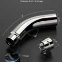 JY PERFORMANCE 4 Inch (ID) Diesel Exhaust Tip Elbow Tip 4'' Inlet 5'' Outlet 23'' Long Chrome Turndown Exhaust Tip with Clamp