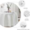 Wave Damask White Satin Round Tablecloth 60"X60"Round Tablecloth Stain Resistant Wrinkle Free Silkly Soft Table Cloths for Dining Room, Indoor and Outdoor Use