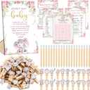 Patelai 321 Pcs Elephant Themed Baby Shower Decorations It's a Girl Pink Baby Shower Games 5 Set for Pink Elephant Theme Gender Reveal Girls Birthday Party Decorations Supplies