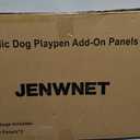 Acrylic Dog Playpen Indoor Expansion Panels, 26'' H Clear Transparent Add-On Panels with Integrated Suction Cups Base, No-Connector Panel-to-Panel Design, 2 Panels for Small Dogs, Black