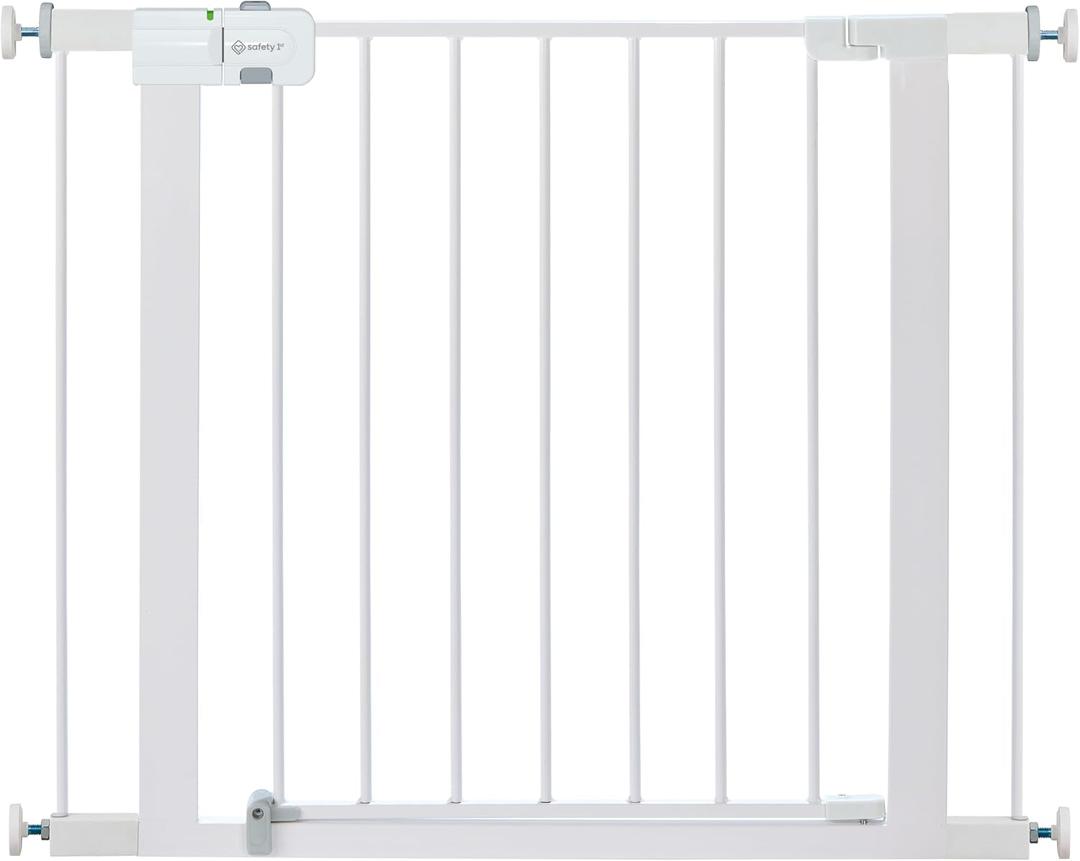 Safety 1st Easy Install Walk Thru Baby Gate for Doorway With Door, Dog Gates, Fits 29"-38", Easy Install 28" Tall, White