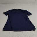 Huukeay 1 Pack Women's Deep V Neck Shirts, Cotton Short Sleeves Slim Fitted Top Going Out Summer Tight T-Shirt Tee XL Navy Blue