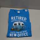 Retirement Retired Funny Camper Camp Camping T-Shirt Women's Large Sapphire Blue