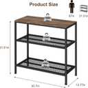 Kitchen Island with 3 Tier Storage, Height-Adjustable Kitchen Shelf, Microwave Stand for Dining, Sturdy Metal Frame, 30.7" L x 13.77" D x 31.51" H,Rustic Brown and Black