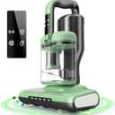 Mattress Vacuum Cleaner Bed Vacuum Versatile Handheld Vacuums with 500W 18Kpa Power Suction & 253.7nm U-V-C Light & Heating Tech & 30000 RPM/Min Brush Roll Rotation Corded (Green)
