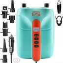Swonder 20PSI High Pressure Digital Electric Air Pump for Stand Up Paddle Board | Kayak | Tent, SUP Inflator with Intelligent Dual Stage & Auto-Off, Two Colors (Cyan/Tangerine)