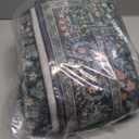 Woaboy Washable 2x6 Runner Area Rug, Hallway Kitchen Bedroom Beside Laundry Room Bathroom RugNon-Slip Low Pile Stain Resistant Soft Carpet for Vintage Boho Floral Home Decor Dark Green/Navy/Black