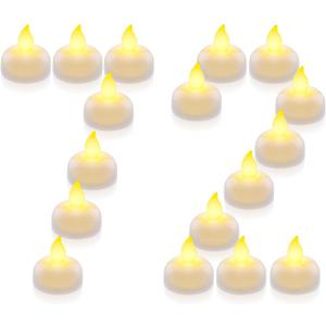 Homemory 72 Pack Waterproof Flameless Floating Tealights, Battery Flickering LED Tea Lights Candles - Wedding, Party, Centerpiece, Pool & SPA (Warm White)