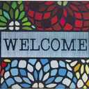 CHICHIC Colorful Welcome Mat, 18x 30 Inch Front Doormat for Home Entrance Outdoors Mat for Outside Entry Way Doormat, Heavy Duty Non Slip Rubber Back Low Profile