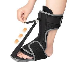 Plantar Fasciitis Night Splint Adjustable Planter Facetious Relief Foot Drop Achilles Tendonitis Day Night(Gray-1PC)