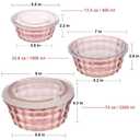 Taiuloo 3-Piece Salad Bowls with Lids, BPA Free Plastic Meal Prep Containers To Go for Lunch, Kitchen Food Storage & Serving Bowls for Salad, Snack, Fruit, Veggie, Pink
