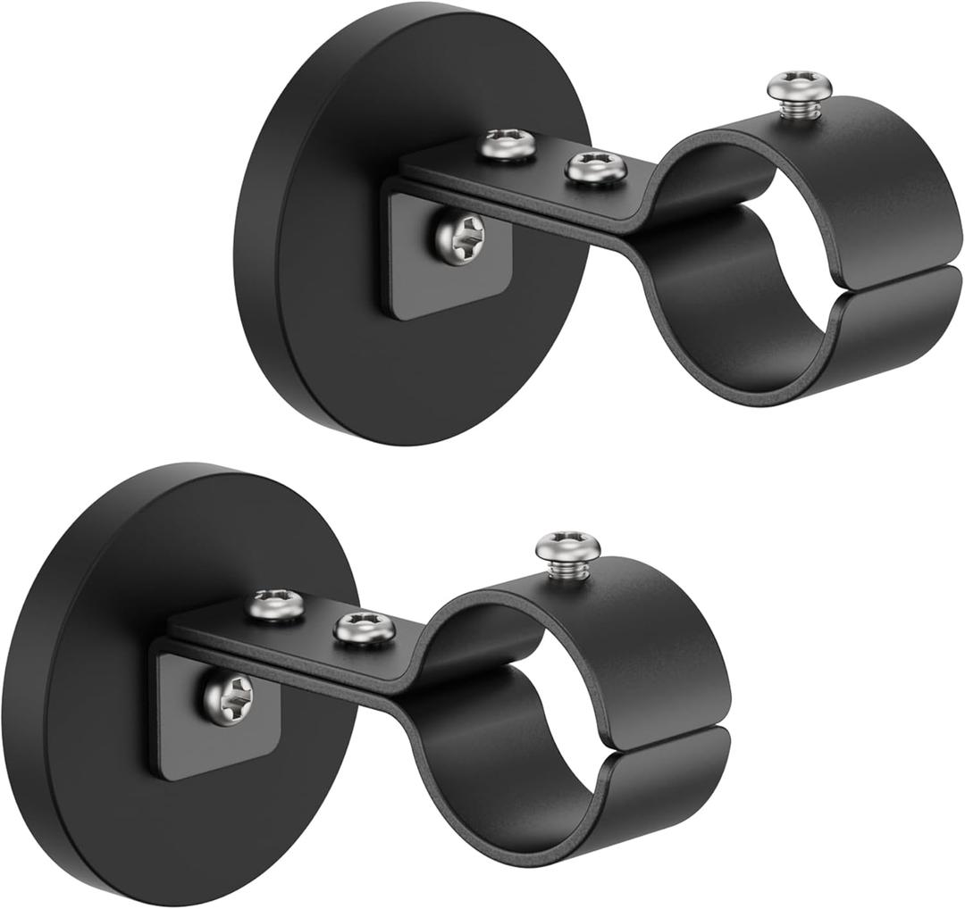 MUTUACTOR Magnetic Curtain Rod Brackets, Heavy Duty Magnet Curtain Rod Bracket for Metal Doors,2PCS Anti-Scratch Curtain Holders for Hanging Window Rods Caf Rods, Spring Tension Rods