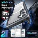 RAPTIC Shield Magnetic Case for Samsung Galaxy S25–Compatible with MagSafe, [13FT Mil-Grade Drop Protection], Durable Anodized Shockproof Aluminum Frame Slim Samsung S25 Case, Black/Grey