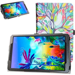 Bige for LG G Pad 5 10.1 Case,PU Leather Folio 2-Folding Stand Cover for LG G Pad 5 T600 10.1 inch FHD Tablet 2019,Love Tree