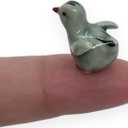 WitnyStore  Inch Gray Spread Wings Chick Chicken Hen Rooster Ceramic Fowl Bird Figurine Terrarium Decoration Collectible Statue for Adult Collector Handcrafted Porcelain Sculpture Home Tabletop Decor