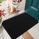 OLANLY Dog Door Mat for Muddy Paws 24x16, Absorbs Moisture and Dirt, Absorbent Non-Slip Washable Doormat, Quick Dry Chenille Mud Mat for Dogs, Entry Indoor Entryway Carpet for Inside Floor, Black