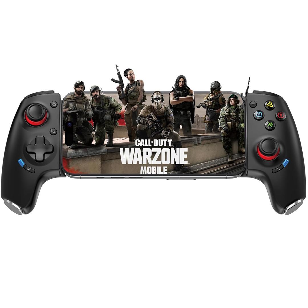 arVin Wireless Gaming Controller for iPhone/Android/PC/Switch, Bluetooth Phone Gamepad for PS Remote Play, Xbox Cloud, Steam Link, MFi Arcade Games -with Hall Joysticks/Hall Trigger/Turbo/Back Key (Black)