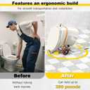 Toilet Installation Jack, Stainless Steel Foldable Toilet Cart Jack with Positioning, Rubber Wheels Toilet Dolly Lift Tool for Plumbers