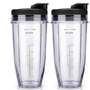 Ninja Blender Cups Replacement 24 oz Cups Kit with Sip & Seal Lids BL450 BL480 BL486 BL487 BL492 BL494 BL642 BL682 NN100 BL2012