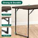 Folding Table 4FT Heavy Duty Plastic Table with Handle, Foldable&Portable, Fold-in-Half Utility Tables for Outdoor, Dining, Wedding, Events, Indoor, Picnic, Camping, Party, Brown