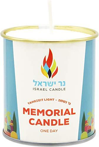 The Dreidel Company Tin Memorial Candle Yahrzeit Candle, 2 Pcs