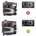 Full LED Headlight Compatible with Chevy Silverado 1500 2022 2023 2024 LT Trail Boss/RST Model w/Amber Animation Head Light Lamp Black Bezel Right Passenger Side 87828575