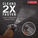 Delta 6-Setting PivotPro 3-in-1 Combination Shower Head with ProClean Spray, Matte Black Round Shower Head Rainfall with Handheld Spray, 1.75 GPM, Matte Black 75649BL