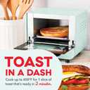 Dash Mini Toaster Oven - Sleek & Stylish - For Creative Homemade Treats - Compact, Space-Saving Design - adjustable temperature dial - Removable Baking Tray - Aqua