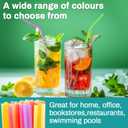 7 x 150PCS Disposable Plastic Drinking Straws - Flexible Straws Disposable Long Colorful PP Plastic Striped Assorted Colors for Home Use Milk Juice Drinks (Fluorescent Color)