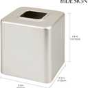 mDesign Steel Square Tissue Box Cover, Modern Facial Tissue Holder for Bathroom Vanity Countertops, Bedroom Dressers, Night Stands, Desks, Office and Tables - Unity Collection - Satin