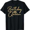 Birthday Queen B-Day Shirt Gift Girly Golden Crown T-shirts T-Shirt Grey 2XL