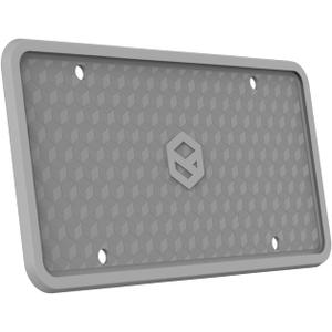 Rightcar Solutions Silicone License Plate Frame Rust Proof, Rattle Proof, Weather Proof Universal License Plate Holder for Front Or Rear, Street Legal, No Obstruction - Grey