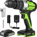 Greenworks 24V Brushless 1/2" Hammer Drill (530 in-lbs.) 2.0Ah Battery and Charger Included, DDG402